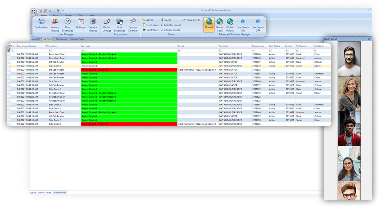 Keri Systems Doors.NET software image